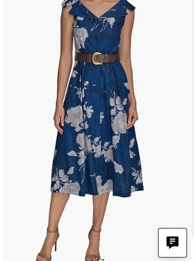 Donna Karan New York (DKNY) floral linen-blend dress